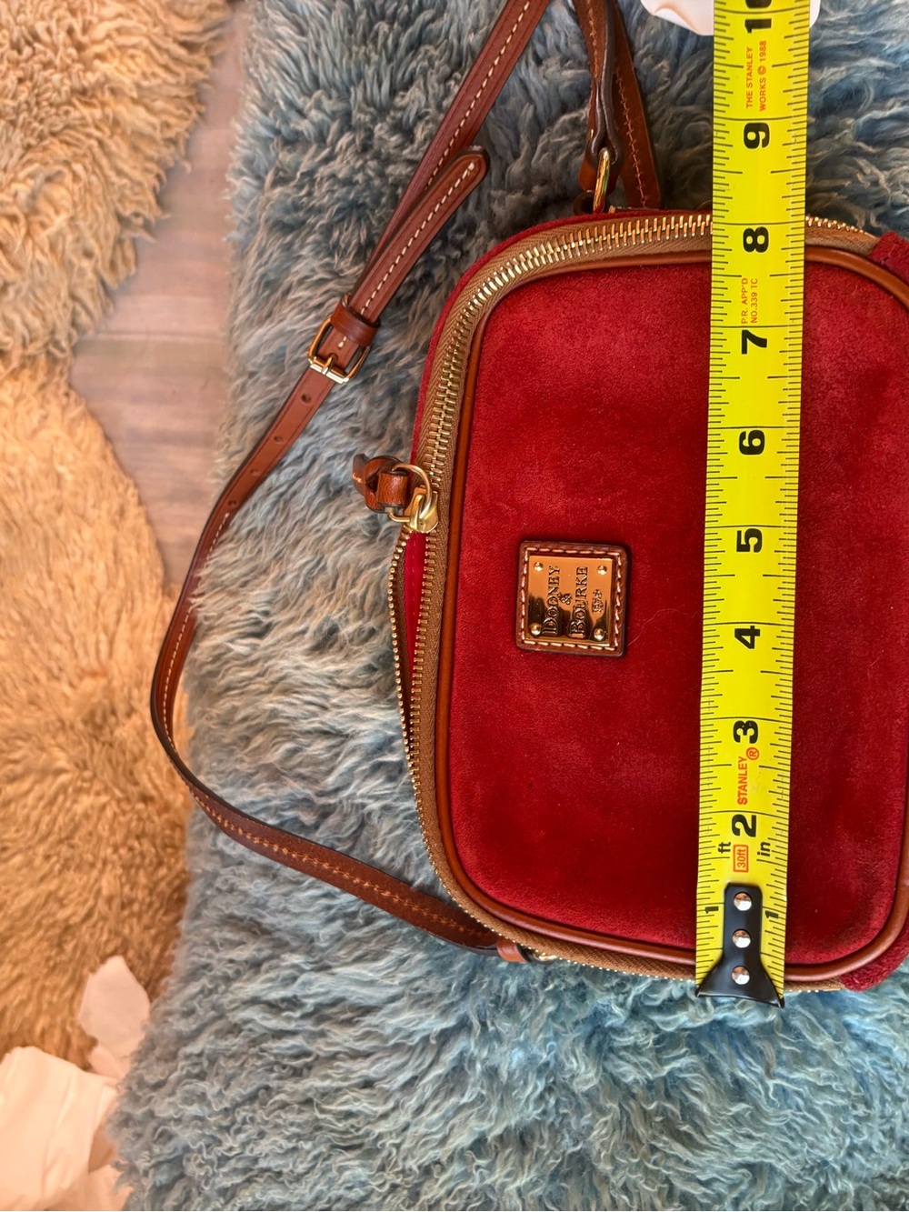 Dooney & Bourke Red Suede sawyer crossbody